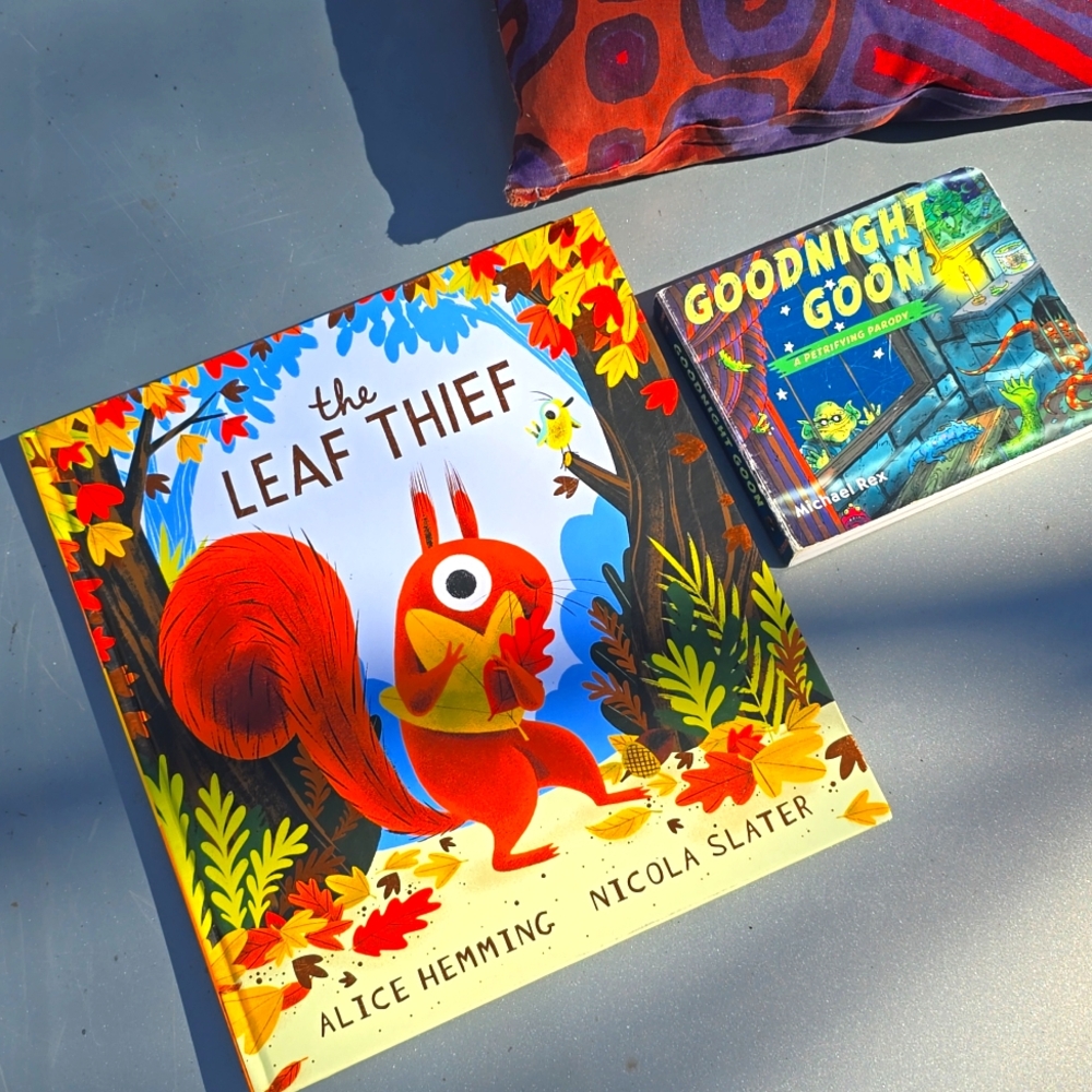 Children's Books - Good Night Goon + Leaf Thief Squirrel Halloween Autumn Lot